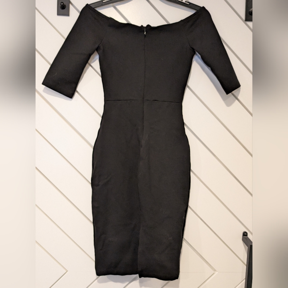 Lulu's Black Cocktail Mini Dress - Sheath Boatneck - Picture 2 of 3